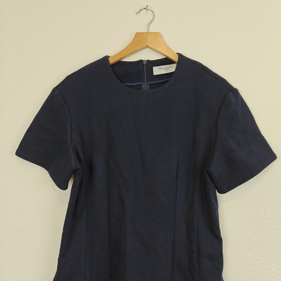 M.M. Lafleur The Krader Crew neck Top Textured Ponte In Navy Blue Size Medium - Picture 7 of 14